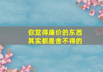 你觉得廉价的东西其实都是舍不得的