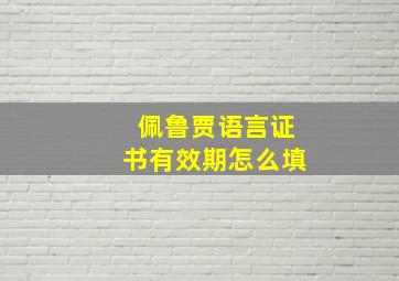 佩鲁贾语言证书有效期怎么填