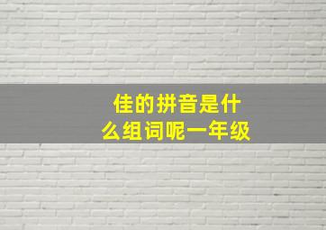 佳的拼音是什么组词呢一年级