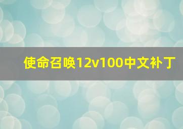 使命召唤12v100中文补丁