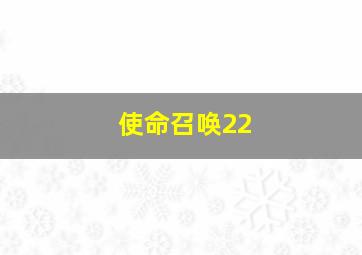 使命召唤22