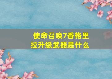 使命召唤7香格里拉升级武器是什么