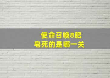 使命召唤8肥皂死的是哪一关