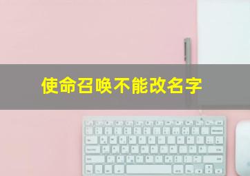 使命召唤不能改名字