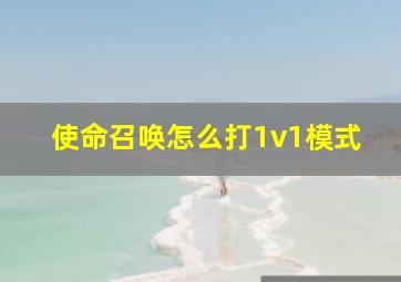 使命召唤怎么打1v1模式