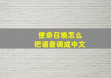 使命召唤怎么把语音调成中文