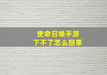 使命召唤手游下不了怎么回事