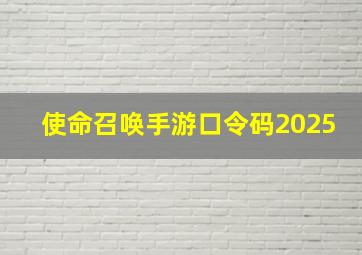 使命召唤手游口令码2025