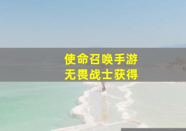 使命召唤手游无畏战士获得