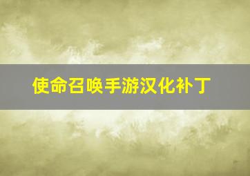 使命召唤手游汉化补丁