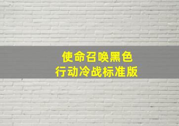 使命召唤黑色行动冷战标准版