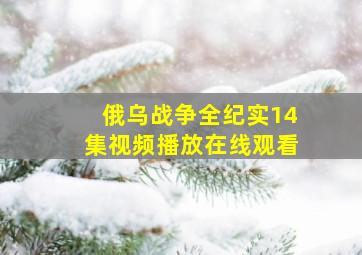 俄乌战争全纪实14集视频播放在线观看