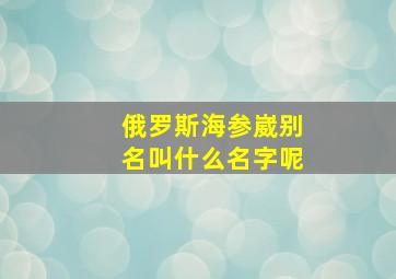 俄罗斯海参崴别名叫什么名字呢