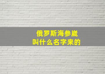 俄罗斯海参崴叫什么名字来的