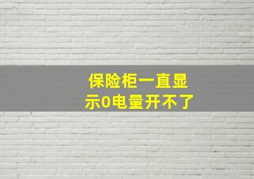 保险柜一直显示0电量开不了