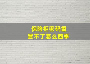 保险柜密码重置不了怎么回事