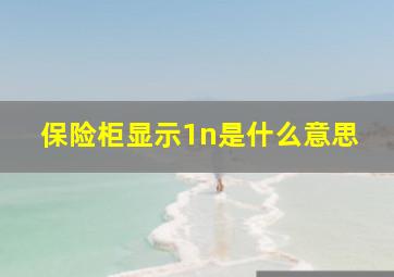 保险柜显示1n是什么意思