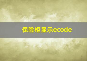 保险柜显示ecode