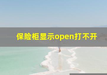 保险柜显示open打不开