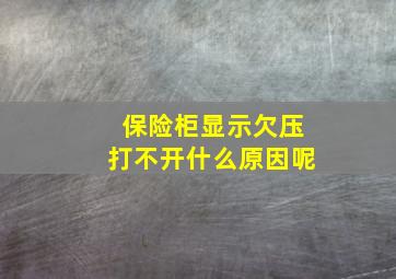 保险柜显示欠压打不开什么原因呢