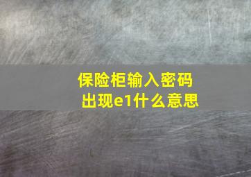 保险柜输入密码出现e1什么意思