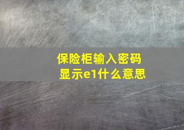 保险柜输入密码显示e1什么意思