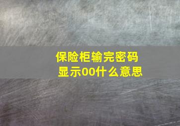 保险柜输完密码显示00什么意思