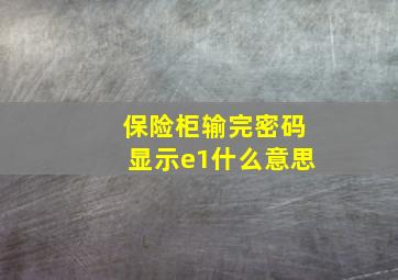 保险柜输完密码显示e1什么意思