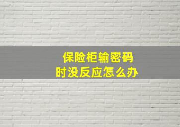 保险柜输密码时没反应怎么办