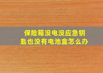 保险箱没电没应急钥匙也没有电池盒怎么办