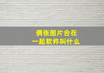 俩张图片合在一起软件叫什么