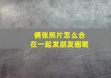 俩张照片怎么合在一起发朋友圈呢