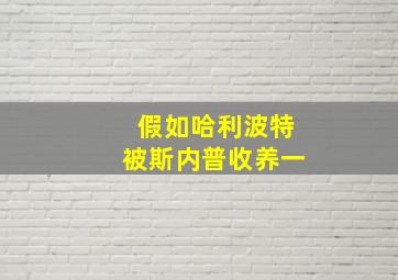 假如哈利波特被斯内普收养一