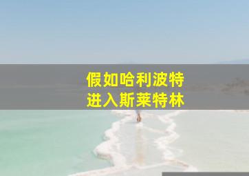 假如哈利波特进入斯莱特林