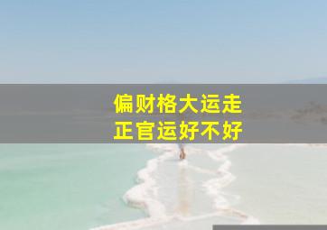 偏财格大运走正官运好不好