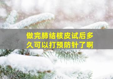 做完肺结核皮试后多久可以打预防针了啊