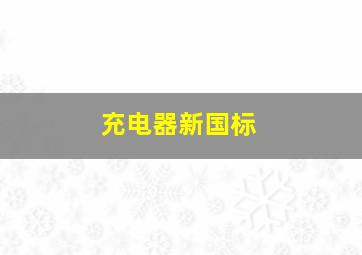 充电器新国标