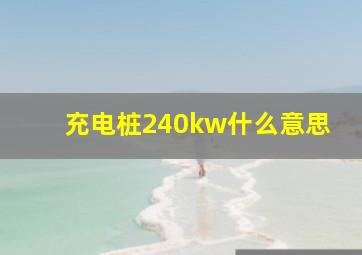 充电桩240kw什么意思