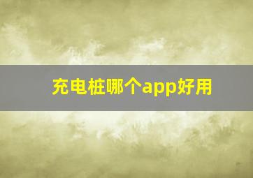 充电桩哪个app好用