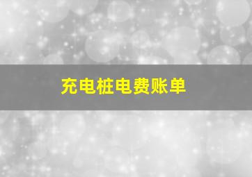 充电桩电费账单