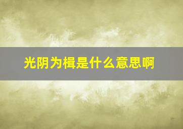 光阴为楫是什么意思啊