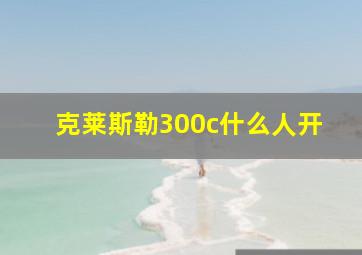 克莱斯勒300c什么人开