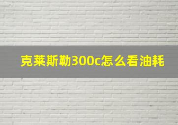 克莱斯勒300c怎么看油耗