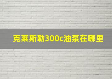 克莱斯勒300c油泵在哪里