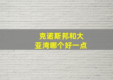 克诺斯邦和大亚湾哪个好一点