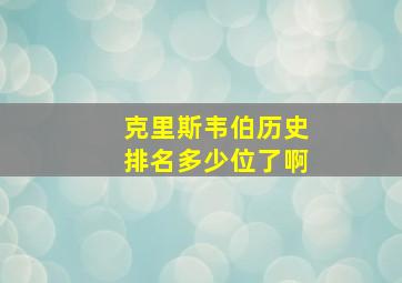 克里斯韦伯历史排名多少位了啊