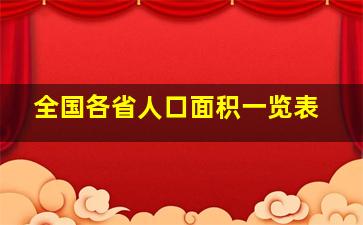 全国各省人口面积一览表