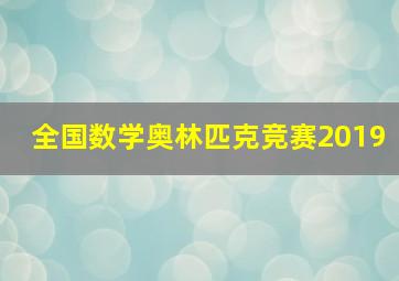 全国数学奥林匹克竞赛2019