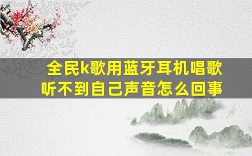 全民k歌用蓝牙耳机唱歌听不到自己声音怎么回事