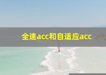 全速acc和自适应acc